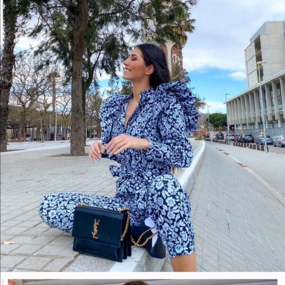 NWT Zara Print Poplin Jumpsuit size XS - Picture 4 of 7